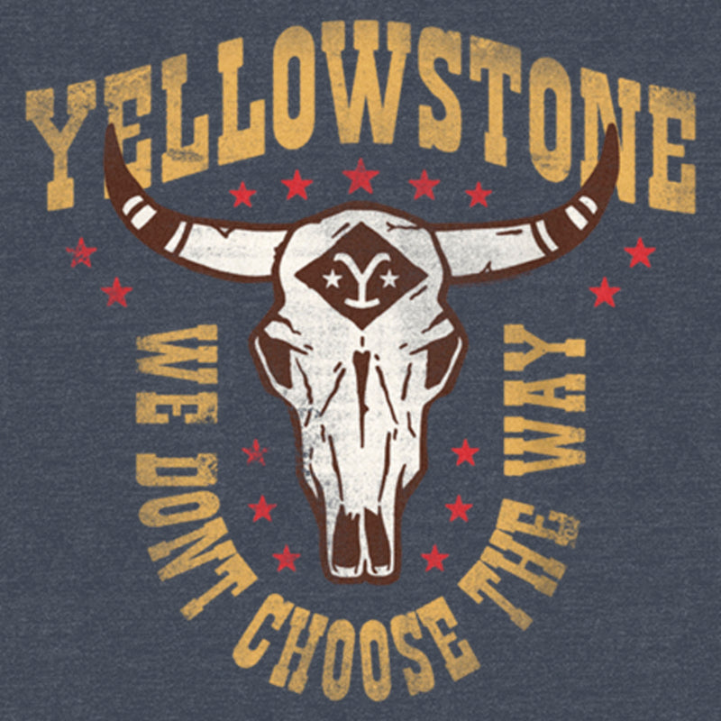 Women's Yellowstone Cow Skull We Don't Choose The Way Racerback Tank Top