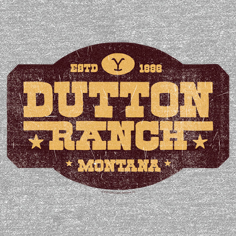 Women's Yellowstone Distressed Dutton Ranch Montana Est 1886 Logo T-Shirt