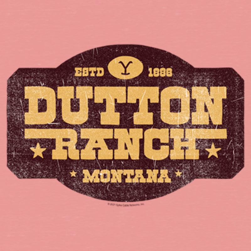 Junior's Yellowstone Distressed Dutton Ranch Montana Est 1886 Logo Sweatshirt