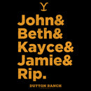 Women's Yellowstone Dutton Ranch Family Name Line Up T-Shirt