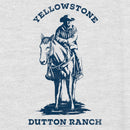 Women's Yellowstone Blue John Dutton Riding Horse on Ranch Racerback Tank Top