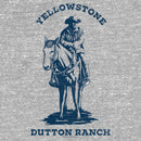 Women's Yellowstone Blue John Dutton Riding Horse on Ranch T-Shirt