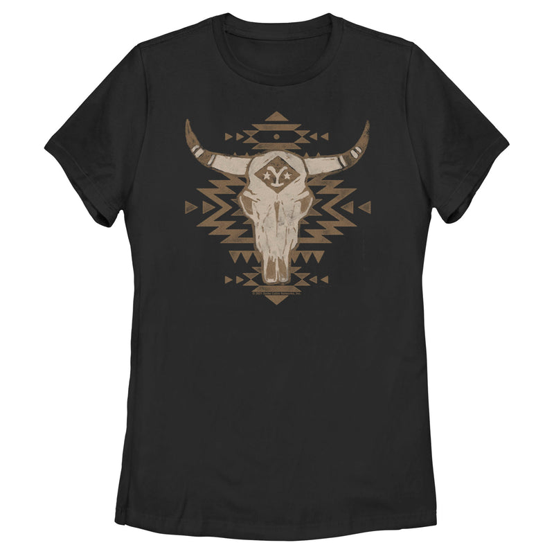 Women's Yellowstone Large Tribal Skull T-Shirt