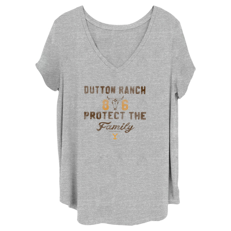 Women's Yellowstone Dutton Ranch 86 Protect the Family T-Shirt