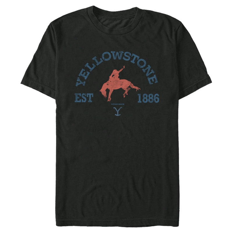 Men's Yellowstone Distressed Rider Silhouette Est. 1886 T-Shirt