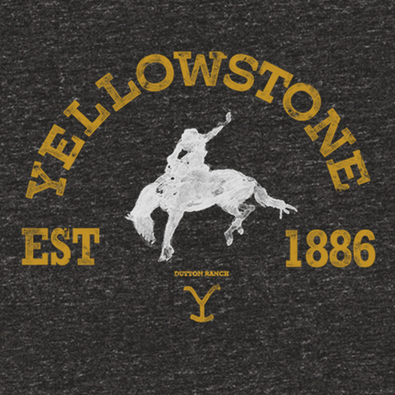 Men's Yellowstone Distressed White Rider Silhouette Est. 1886 T-Shirt