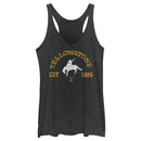 Women's Yellowstone Distressed White Rider Silhouette Est. 1886 Racerback Tank Top