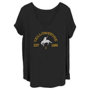 Women's Yellowstone Distressed White Rider Silhouette Est. 1888 T-Shirt