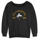 Junior's Yellowstone Distressed White Rider Silhouette Est. 1886 Sweatshirt
