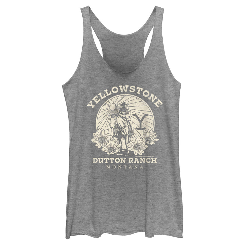 Women's Yellowstone John Dutton Ranch Montana Racerback Tank Top