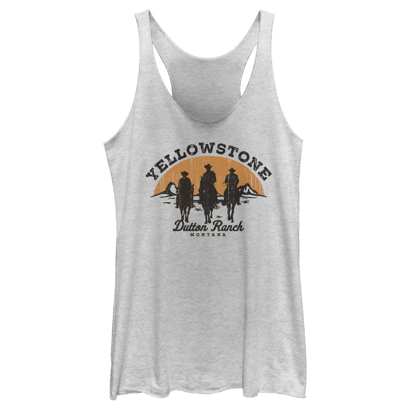 Women's Yellowstone Riders Of Dutton Ranch Silhouette Racerback Tank Top