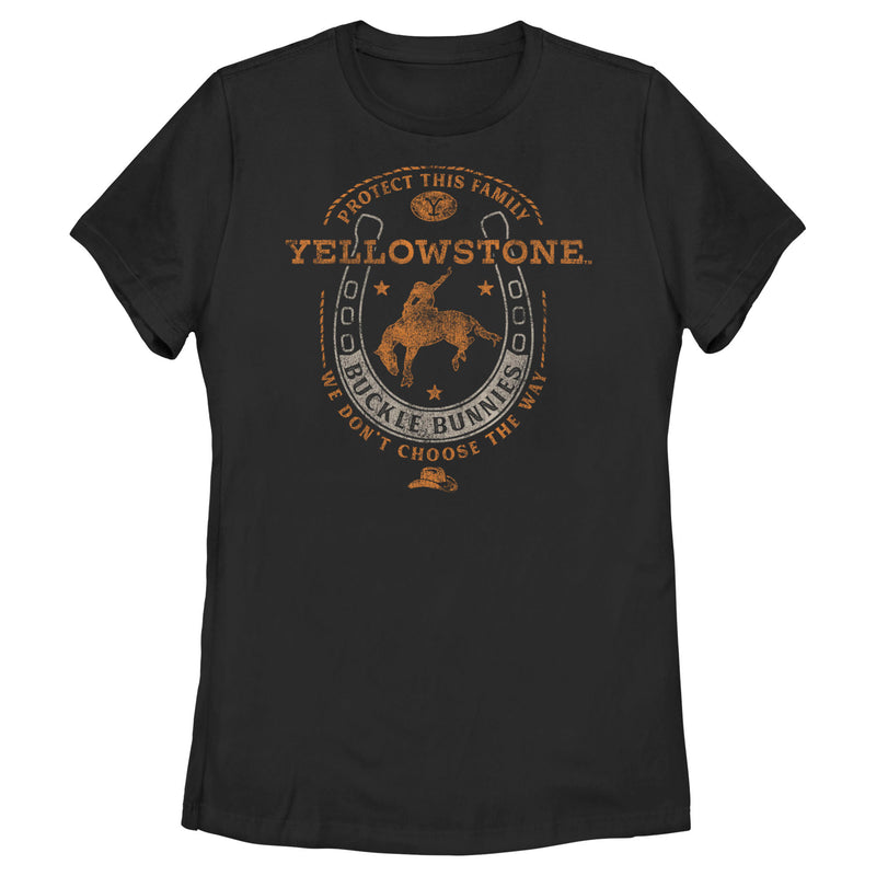 Women's Yellowstone Protect This Family Buckle Bunnies T-Shirt