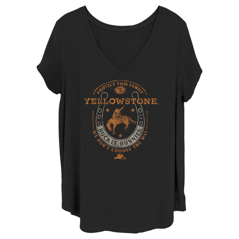 Women's Yellowstone Protect This Family Buckle Bunnies T-Shirt