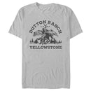 Men's Yellowstone Dutton Ranch Montana Black Outlines T-Shirt