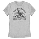 Women's Yellowstone Dutton Ranch Montana Black Outlines T-Shirt