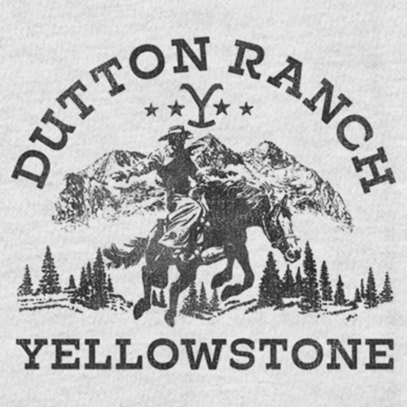 Women's Yellowstone Dutton Ranch Montana Black Outlines Racerback Tank Top