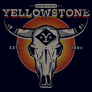 Women's Yellowstone Sunset Dutton Ranch Cow Skull T-Shirt