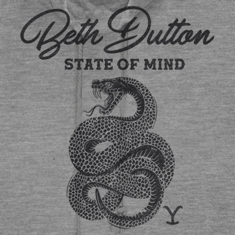 Junior's Yellowstone Beth Dutton State of Mind Cowl Neck Sweatshirt