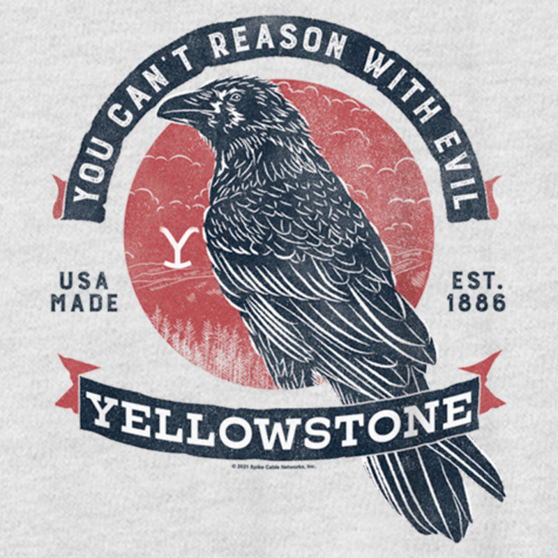 Women's Yellowstone Crow Yow Can't Reason With Evil Racerback Tank Top