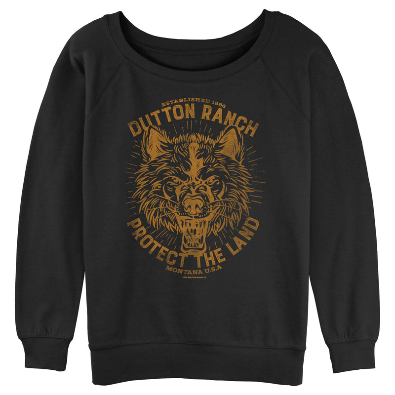 Junior's Yellowstone Protect The Land Angry Wolf Dutton Ranch Sweatshirt