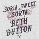 Women's Yellowstone Sorta Sweet Sorta Beth Dutton Cow Skull Racerback Tank Top