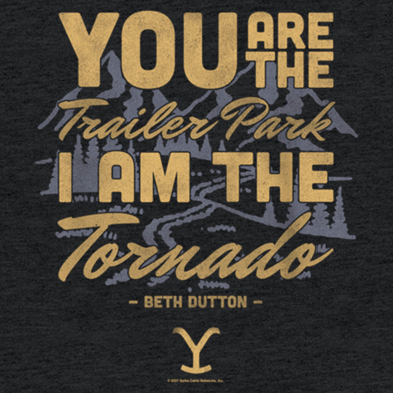 Women's Yellowstone Beth Dutton Trailer Park I Am The Tornado Racerback Tank Top