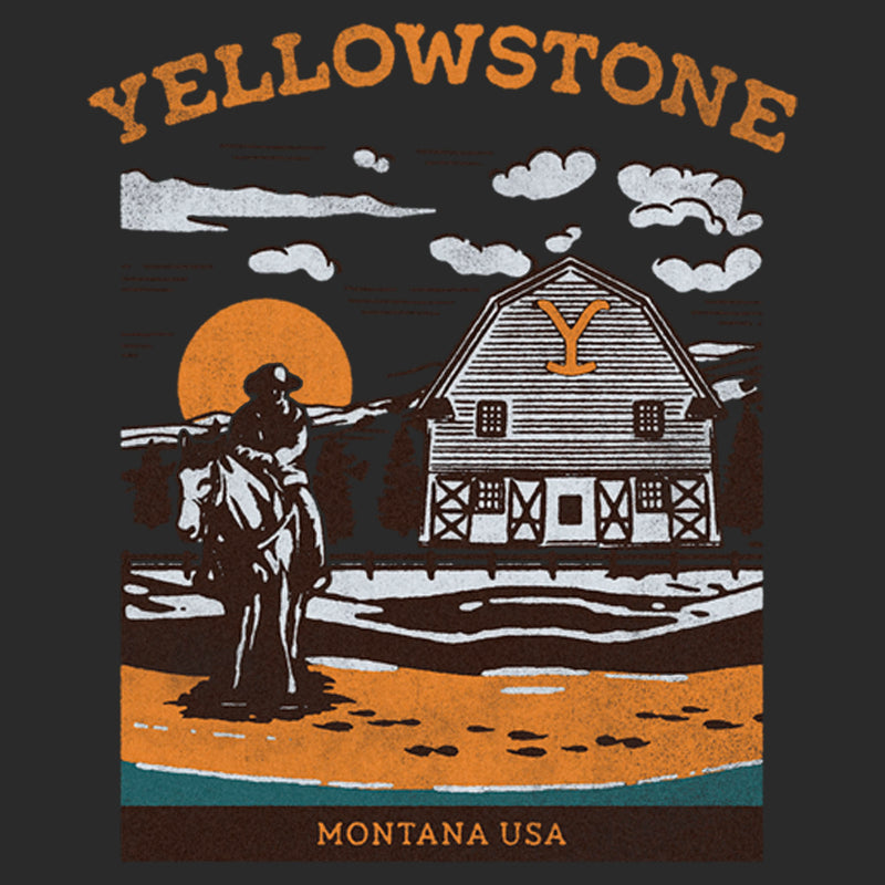 Men's Yellowstone Montana Landscape Poster T-Shirt