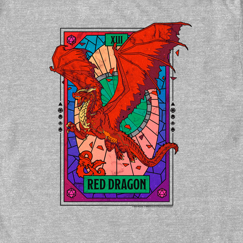 Men's Dungeons & Dragons: Honor Among Thieves Red Dragon Tarot Card T-Shirt