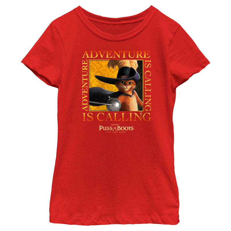 Girl's Puss in Boots: The Last Wish Adventure is Calling T-Shirt