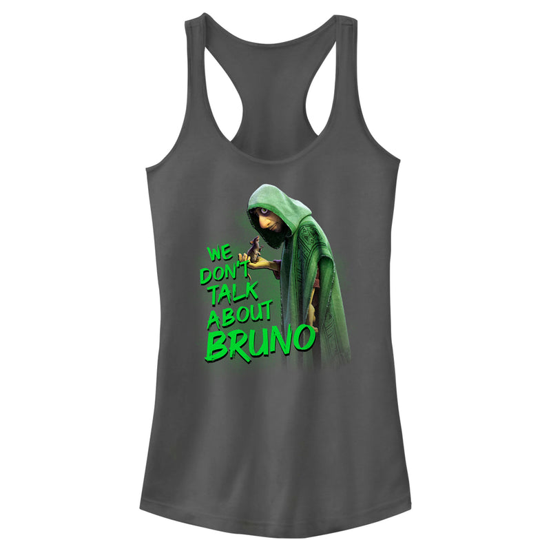 Junior's Encanto We Don't Talk About Bruno Green Text Racerback Tank Top