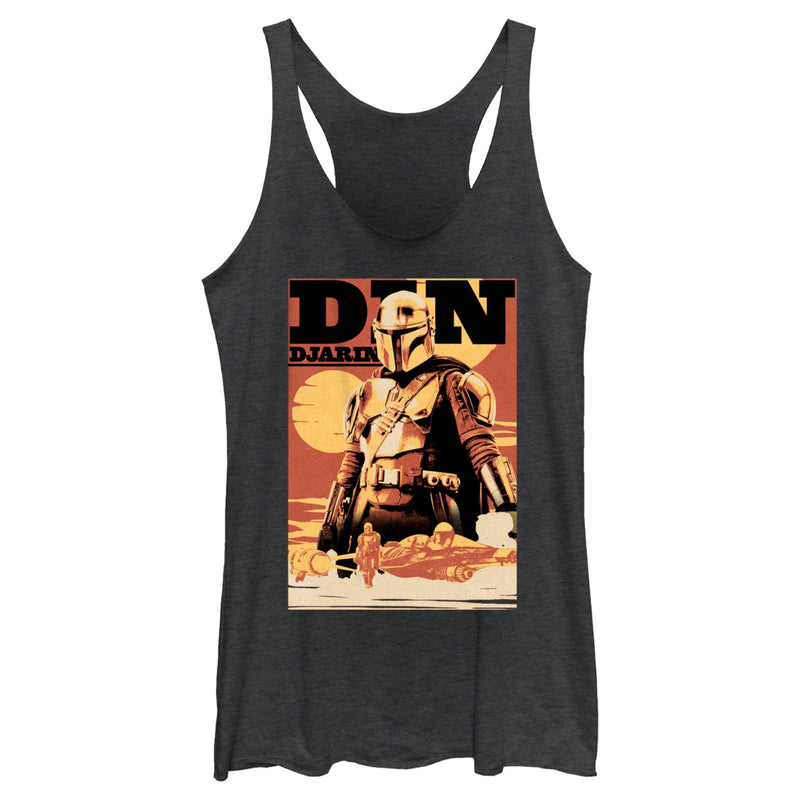 Women's Star Wars: The Book of Boba Fett Din Djarin Poster Racerback Tank Top