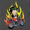 Men's Betty Boop Biker Betty Flames T-Shirt