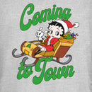 Junior's Betty Boop Christmas Coming to Town Pudgy T-Shirt