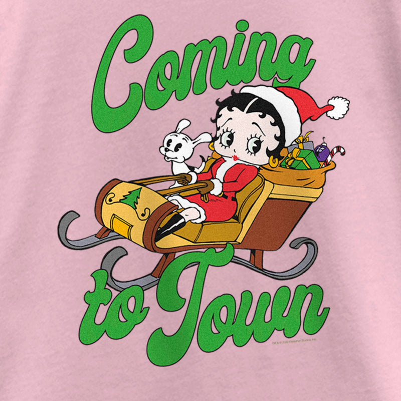 Girl's Betty Boop Christmas Coming to Town Pudgy T-Shirt
