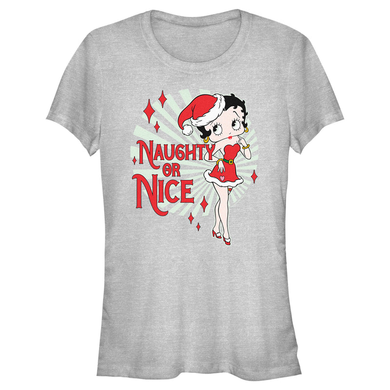 Junior's Betty Boop Christmas Naughty or Nice Betty T-Shirt