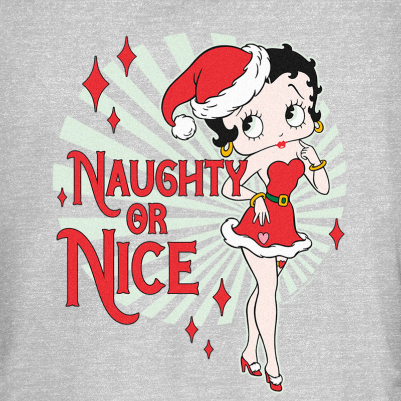 Junior's Betty Boop Christmas Naughty or Nice Betty T-Shirt