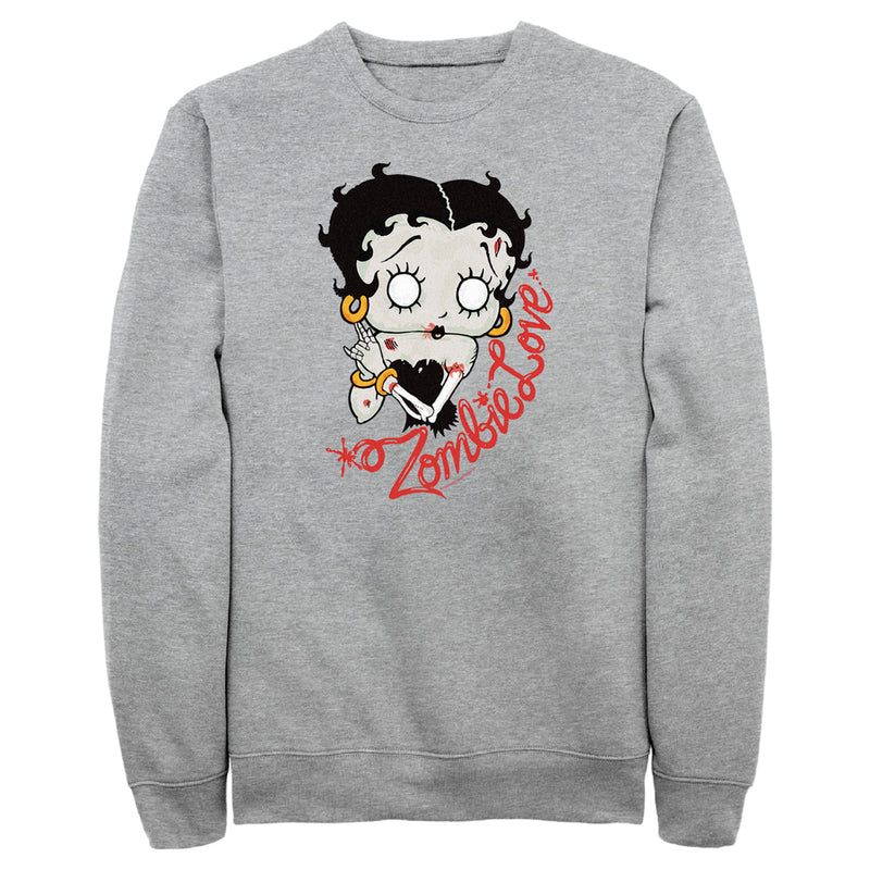 Men's Betty Boop Valentine's Day Zombie Love Sweatshirt