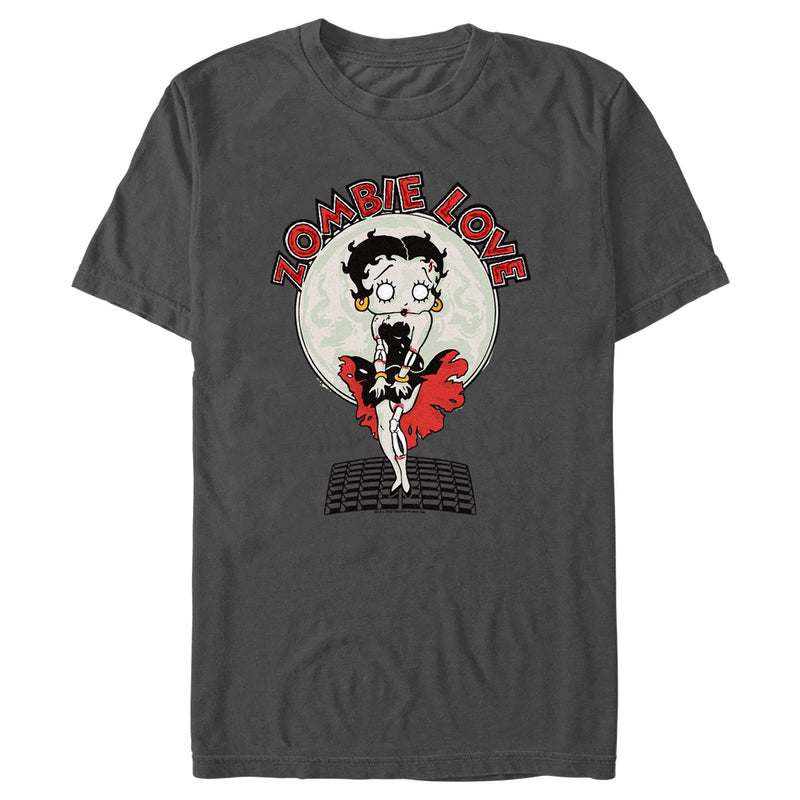 Men's Betty Boop Valentine's Day Zombie Love Dress T-Shirt