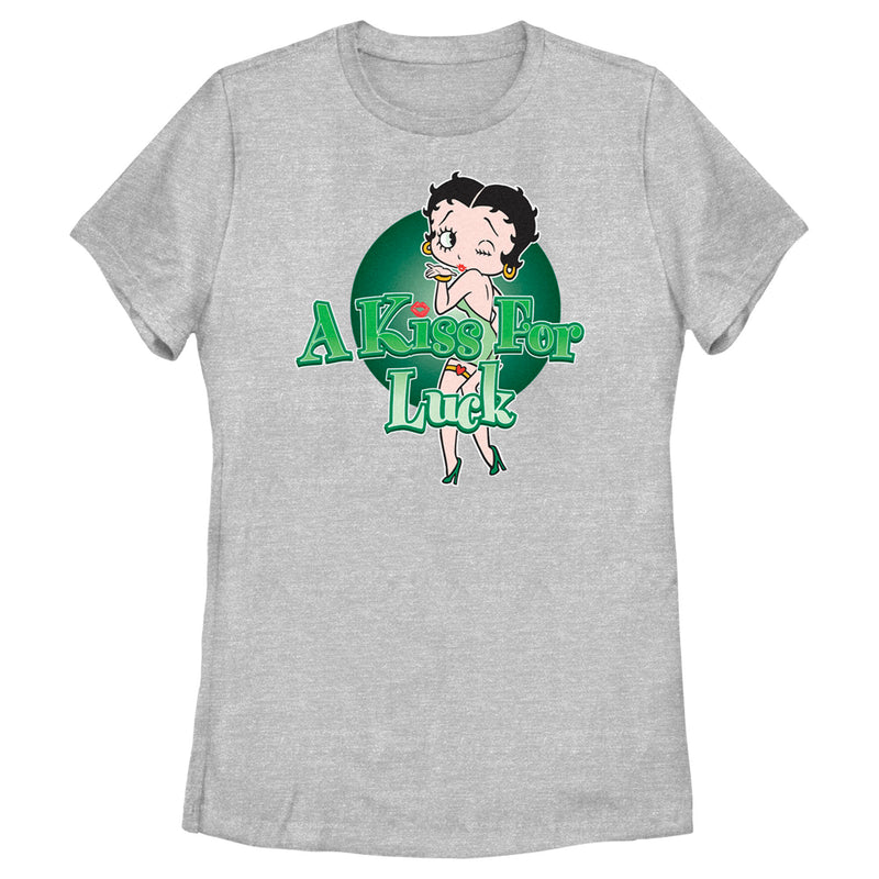 Women's Betty Boop St. Patrick's Day Betty A Kiss for Luck T-Shirt