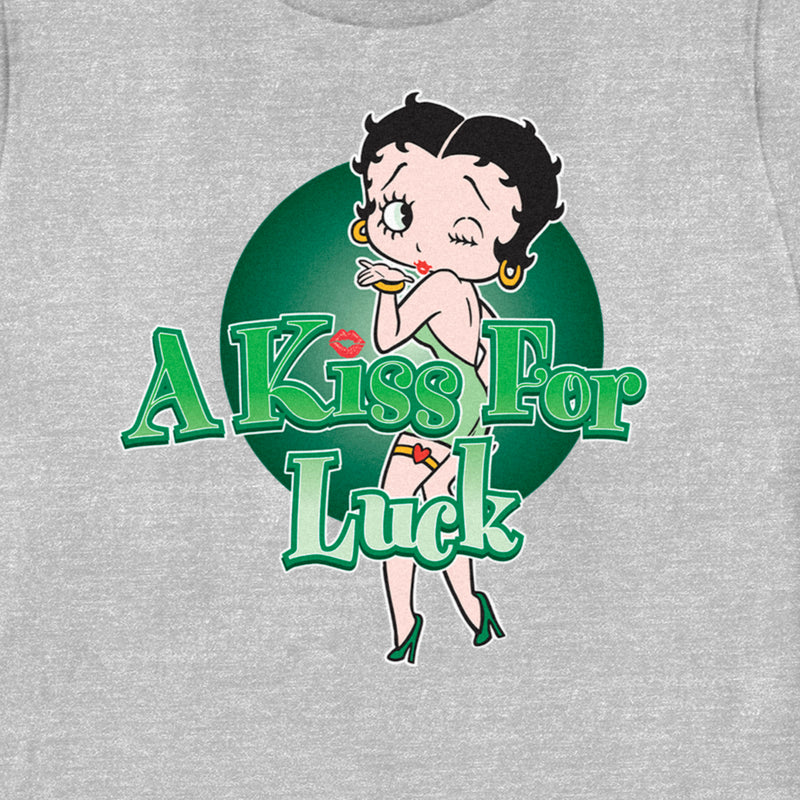 Women's Betty Boop St. Patrick's Day Betty A Kiss for Luck T-Shirt