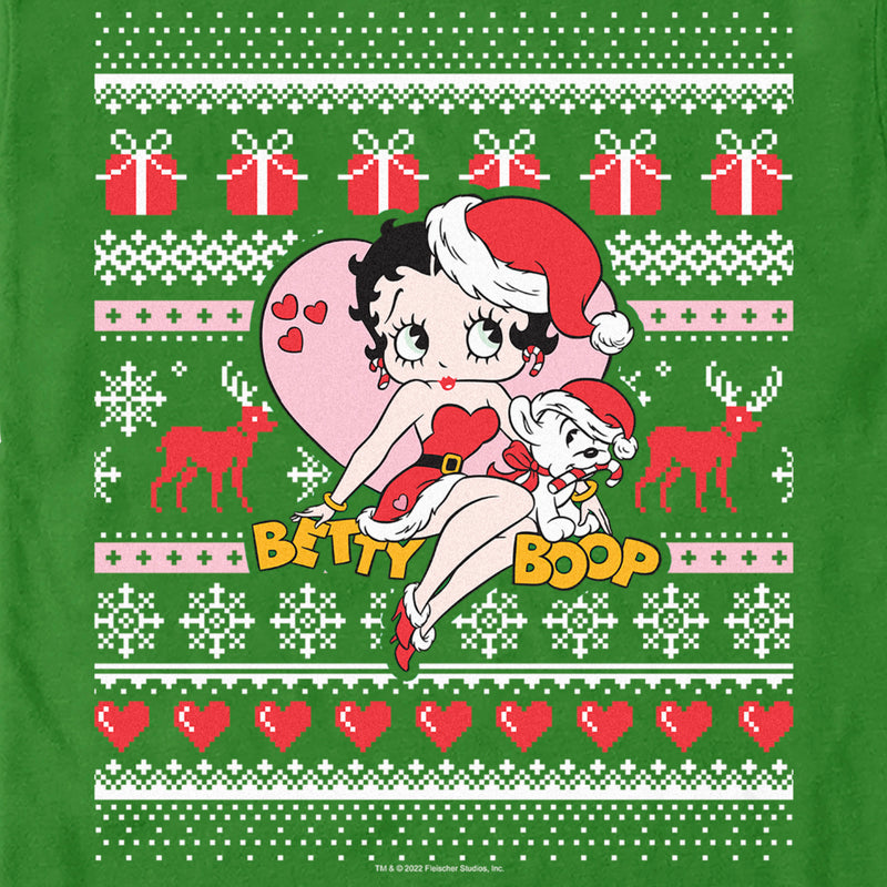 Men's Betty Boop Christmas Ugly Sweater Print T-Shirt