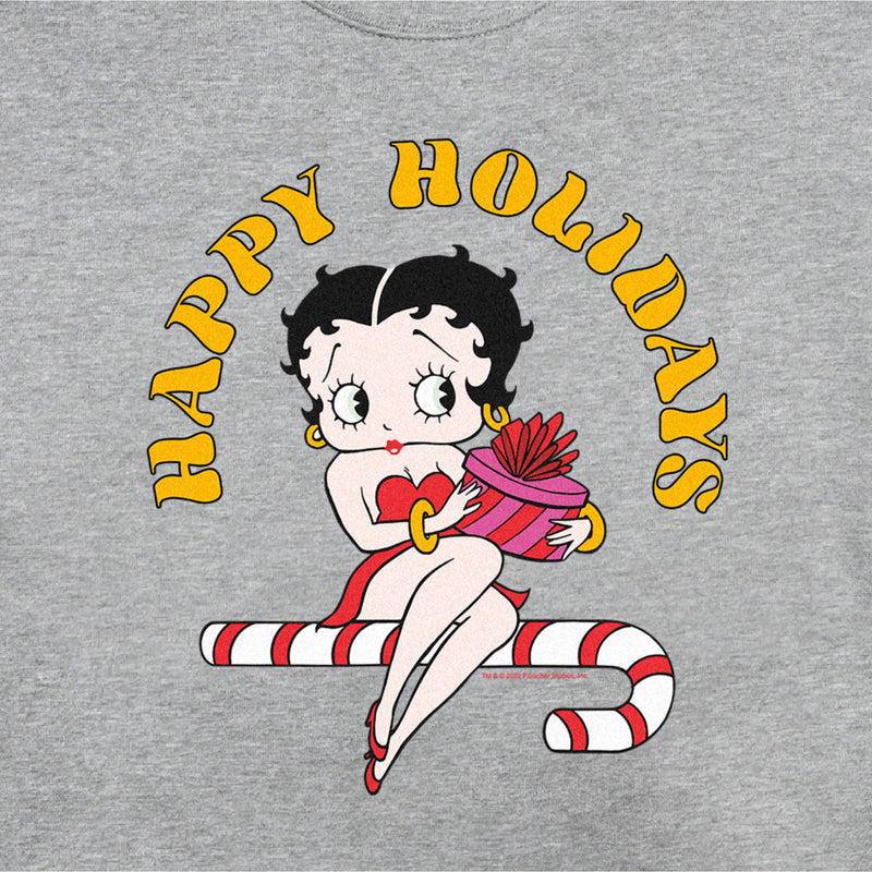 Men's Betty Boop Happy Holidays Candy Cane Sweatshirt