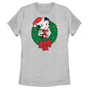 Women's Betty Boop Christmas Characters Wreath T-Shirt