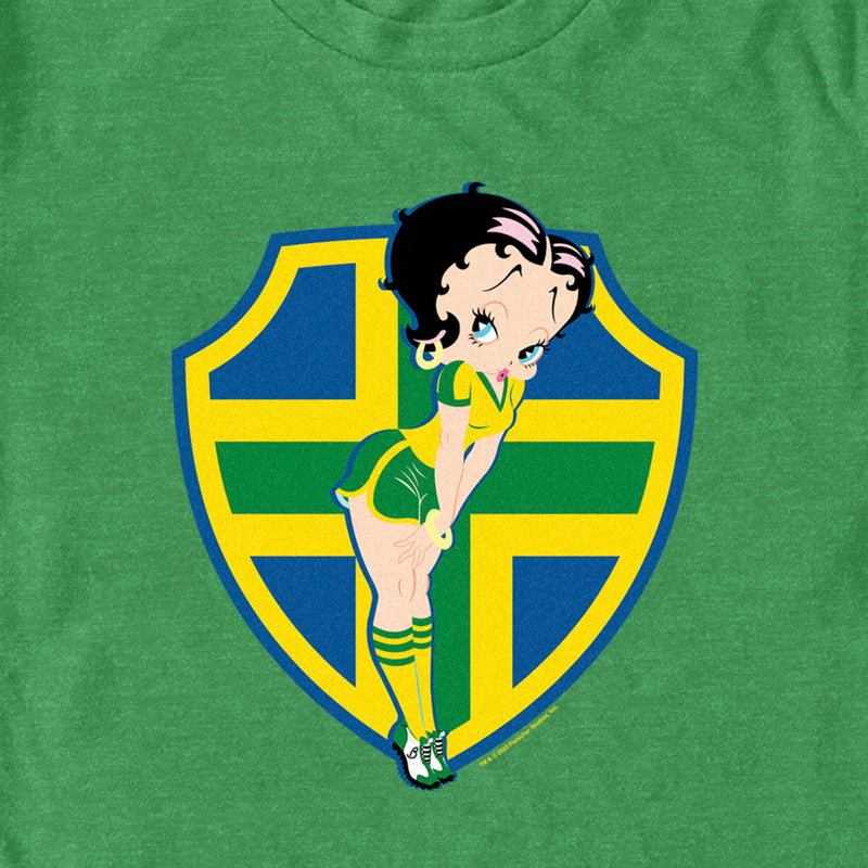 Men's Betty Boop Brazil Soccer Badge T-Shirt