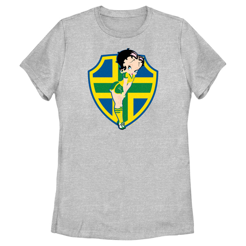 Women's Betty Boop Brazil Soccer Badge T-Shirt