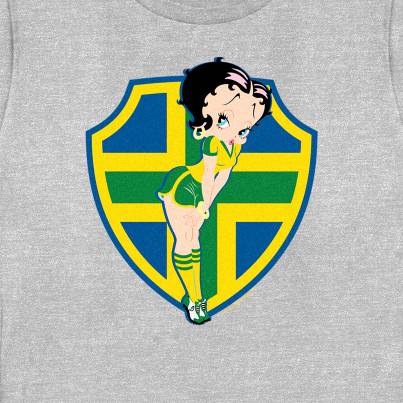 Women's Betty Boop Brazil Soccer Badge T-Shirt