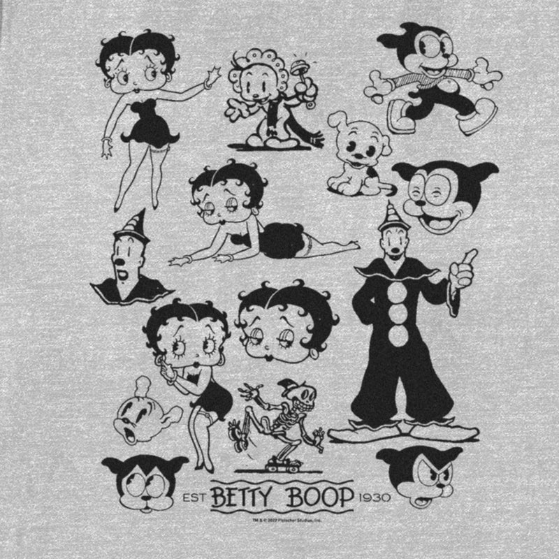 Women's Betty Boop Retro Character Collage T-Shirt