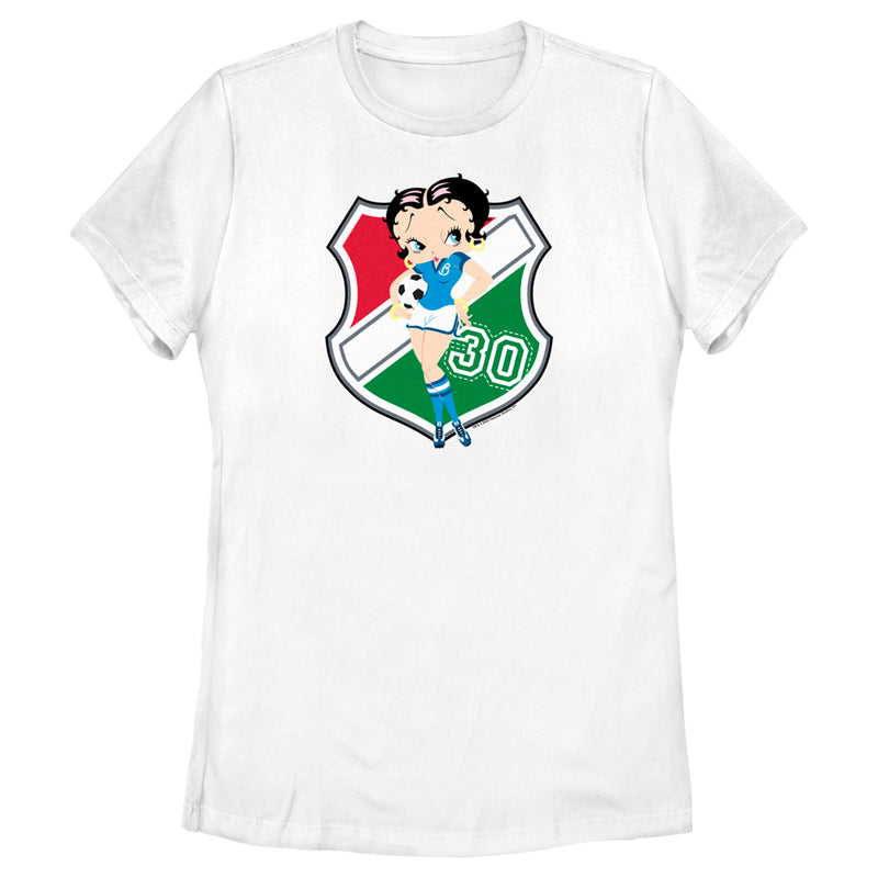 Women's Betty Boop Italy Soccer Badge T-Shirt