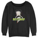 Junior's Betty Boop Halloween Zombie Logo Sweatshirt