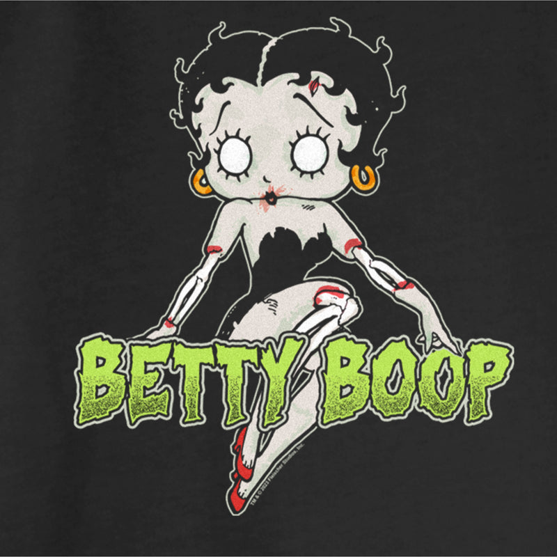 Junior's Betty Boop Halloween Zombie Logo Sweatshirt